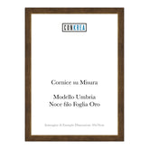 Cornice Classica su Misura - Modello Umbria Noce filo Foglia Oro